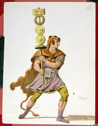 Pretoriano, figurino para a primeira produção de &39;Calígula&39; de Alexandre Dumas (1802-70) na Comédie Française, dezembro de 1837